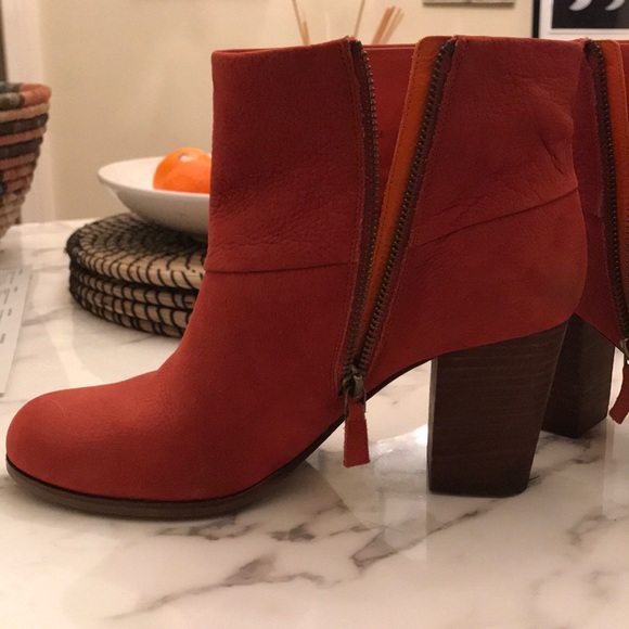 burnt orange booties